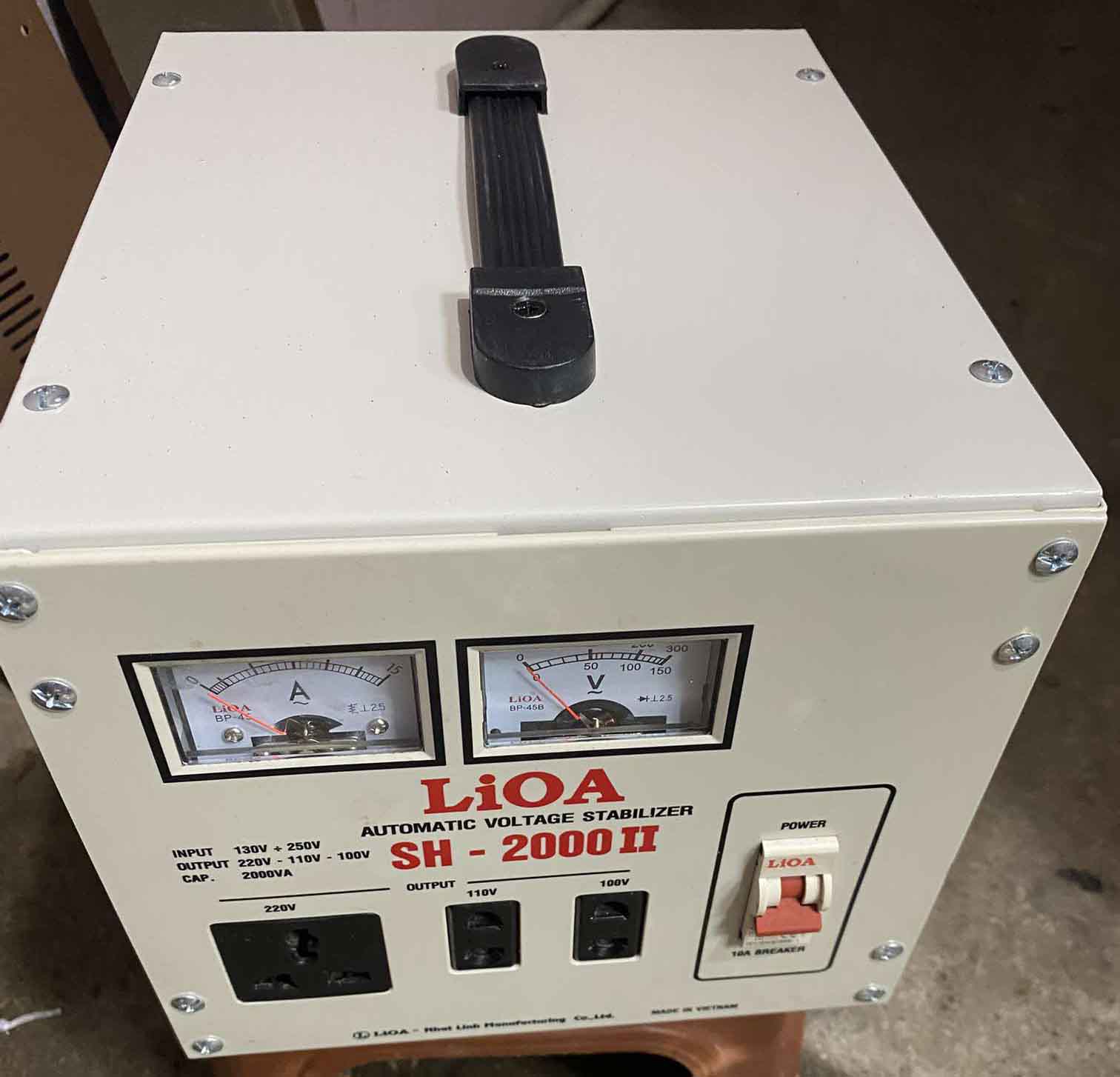 Ổn áp lioa cũ 2kw, 2kva dải 150v, SH-2000I cũ